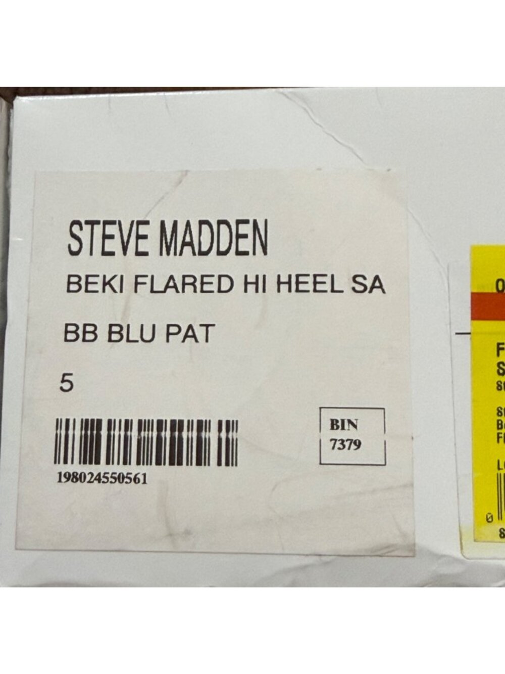 NWB Steve Madden Beki Flared High Heeled Sandals Blue Patent Size 5 - Picture 6 of 6